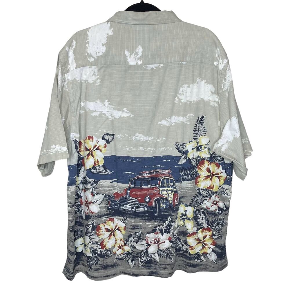 Keeler Bay Men’s Size Large Vintage Camp Shirt Hawaiian Surf Board Woodie Wagon - Picture 4 of 13